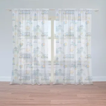 Záclona Sablio Záclony Stavebnice a vláčky: 2ks 150x250cm