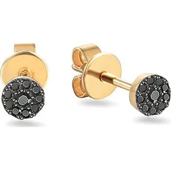 Náušnice Zlaté náušnice s černými diamanty Ziva IZBR908BN + dárkové balení LUXUS zdarma
