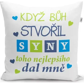 Polštář Sablio Polštář Když Bůh stvořil syny: 40x40 cm