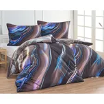 Sada 2 ks povlečení BLANKA MATRAGI - NOKTURNO, dynamický vzor, modré a hnědé, bavlněný MAKO satén, digitál, 140x200cm + 70x90cm