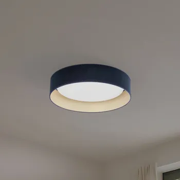 Duolla LED stropní svítidlo Plafond samet tmavě modré, Ø 45 cm, 3-stupňové stmívatelné tmavě modrá, zlatá LED 24 W celkem - Doprava zdarma