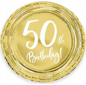 Party nádobí PAPÍROVÉ TALÍŘKY NA OSLAVU 50. NAROZENIN 6 ks