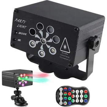 Světelný efekt LED RGB PROJEKTOR EFEKTŮ LASER DISCO SVĚTLA S DÁLKOVÝM OVLÁDÁNÍM, REAGUJE NA HUDBU