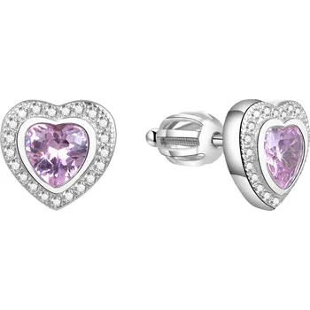 Náušnice Třpytivé srdíčkové náušnice AGUP1500S Beneto