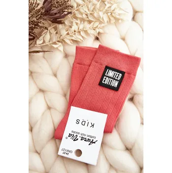 Dívčí tričko Dětské Hladké Ponožky S Nášivkou Růžové 28-31