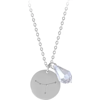 Módní doplněk Ocelový náhrdelník Rak se zirkonem (řetízek, 2x přívěsek) Troli