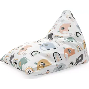 Sedací pytel Sablio Sedací vak Triangl Animovaní sloni: 120 x 100 x 100 cm