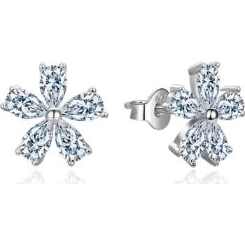 Náušnice Jemné stříbrné náušnice Kytičky AGUP3297 Beneto