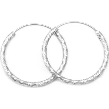 Náušnice Úžasné stříbrné kruhové náušnice AGUC350/N Beneto / Průměr: 1,6 cm