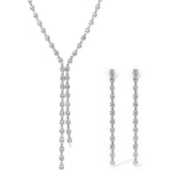 Náhrdelník Úchvatná sada šperků s čirými krystaly (náhrdelník, náušnice) Troli