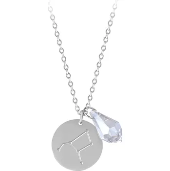 Náhrdelník Ocelový náhrdelník Váhy se zirkonem (řetízek, 2x přívěsek) Troli