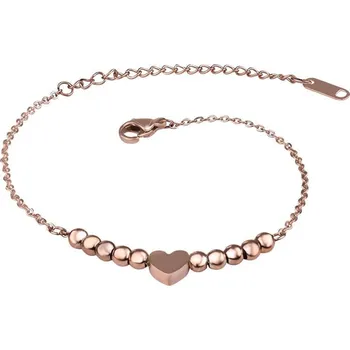 Řetízek Bronzový řetízek na nohu se srdíčkem SW-WC109 Troli