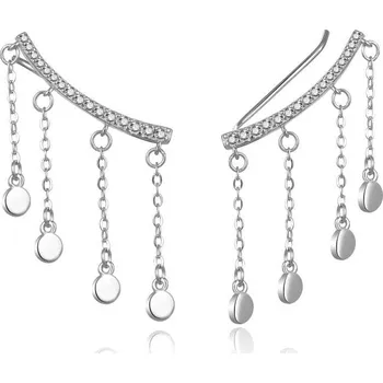 Náušnice Módní podélné náušnice s řetízky E0003081 Moiss