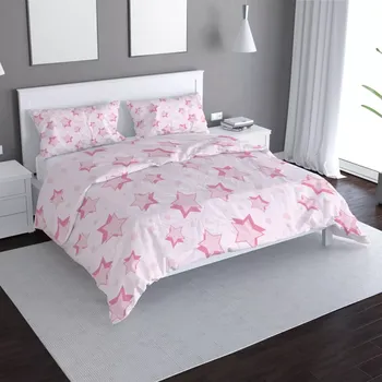 Povlečení Sablio Povlečení Růžové hvězdičky - 140x200 / 90x70