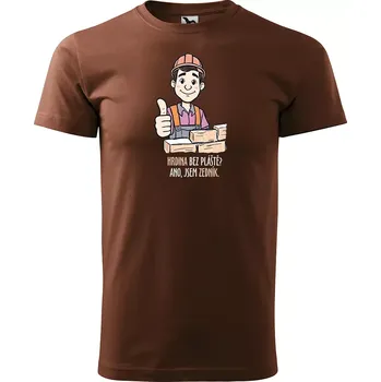 Pánské tričko Sablio Tričko s potiskem pro zedníka Hrdina bez pláště? Ano, jsem zedník - hnědé S
