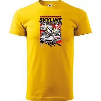 Sablio Tričko s potiskem Skyline street vibes - žluté S