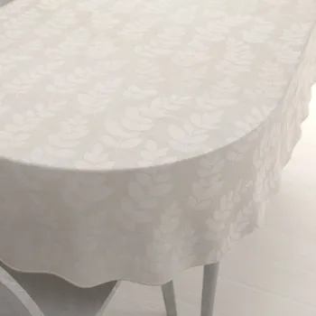 ubrus Teflonový oválný ubrus TF-130 Akátové listy na režném 100x140 cm