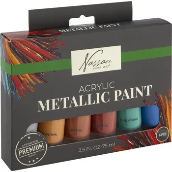 Vodová barva Creative Craft Group Akrylové barvy metalická sada (6x75ml)