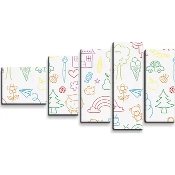 Obraz Sablio Obraz - 5-dílný Barevná školka - 100x60 cm