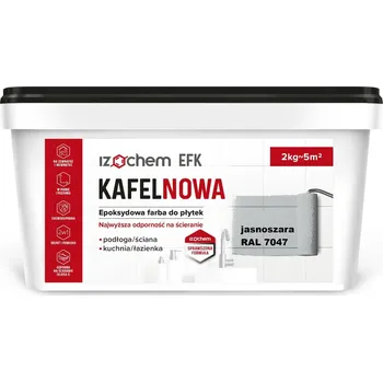 Vrták Epoxidová barva na obklady Izochem 2L pololesklá světle šedá RAL7047 Odolná