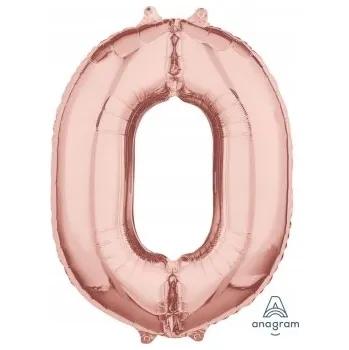 Balónek Fóliový balónek světle RŮŽOVÝ číslice 0 růžová 66 CM