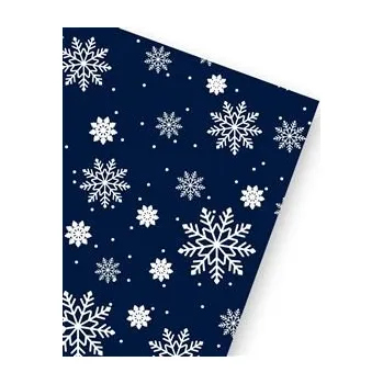 Papír Vánoční balicí papír 70 x 200 cm - modré vločky