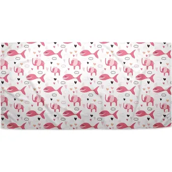 Osuška Sablio Ručník Růžové rybky a sloni - 30x50 cm