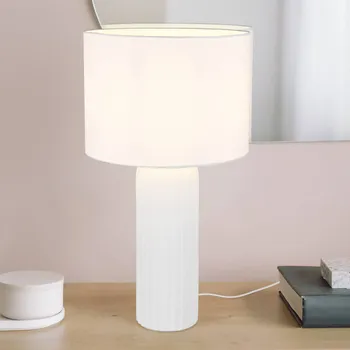 Lampička Reality Leuchten Stolní lampa Blair, výška 51 cm, bílá, E27, keramika 1 x 10 W LED - Doprava zdarma