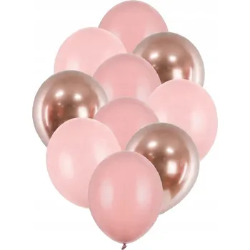 Balónek SADA BALÓNKŮ Balónky špinavě růžové a světle růžové + lesklé 30 cm mix - 10 kusů
