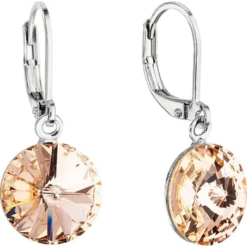 Náušnice Slušivé visací náušnice s krystaly Swarovski 51078.3 light peach Evolution Group