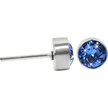 Náušnice Krásné ocelové náušnice Chaton Sapphire Levien