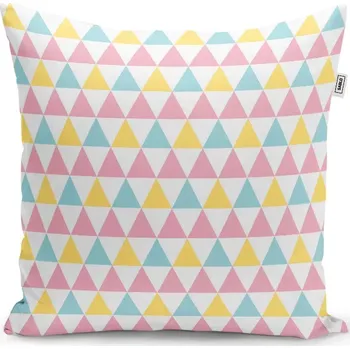 Polštář Sablio Polštář Tříbarevné trojúhelníky - 40x40 cm