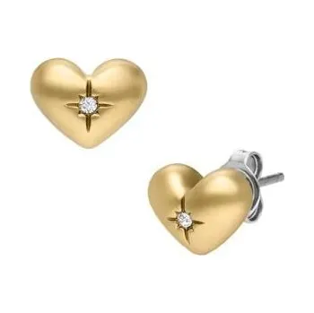 Náušnice Romantické pozlacené náušnice srdce Sadie JF04832710 Fossil