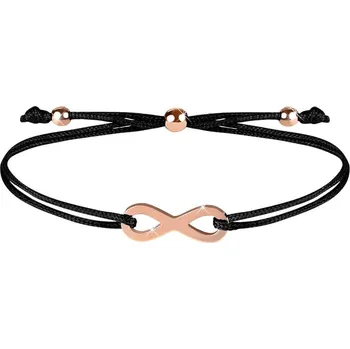 Náramek Šňůrkový náramek s nekonečnem černá/bronzová Troli