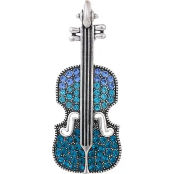 Brož Brož housle s kamínky Silver Troli