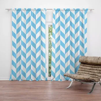 Závěs Sablio Závěs Modrobílé kosodélníky: 2ks 140x250cm