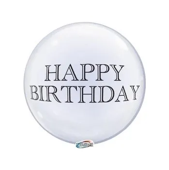 Balónek Fóliový balónek "Průhledná koule - Happy Birthday", Takarakosan, 13 palců
