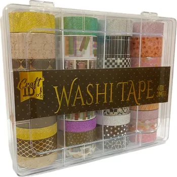 Creative Craft Group Samolepicí papírová washi páska sada - mix barev (40ks)