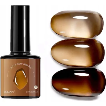 Přípravek na nehty Jantarový gel lak na nehty s efektem panterky a kamene, 7.3ml #6