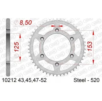 Nářadí na motocykly 10212-49 ZADNÍ ROZETA MOTO. OCELOVÁ, POZINKOVANÁ, STŘÍBRNÁ AFAM