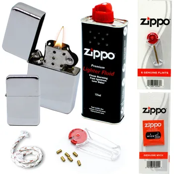 Zapalovač s gravírováním + benzín, knot, kamínek, sada jako Zippo