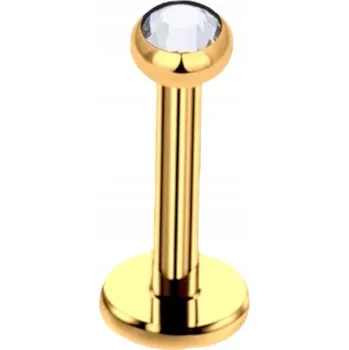 Piercing Titanový labret piercing s bílou zirkonií. Piercing - Nostril 1,2/10/2,5