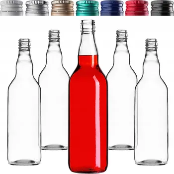 Láhev SKLENĚNÁ LÁHEV LIHOVINY 700 ml 0,7L NA LIKÉRY VÍNO VODKU DOMÁCÍ PÁLENKU SE ŠROUBOVACÍM UZÁVĚREM