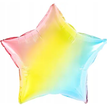 Balónek Fóliový balónek HVĚZDA s heliem 45 cm DUHOVÝ hvězda