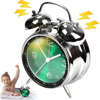 Budík BUDÍK TICHÝ NETIKAJÍCÍ S PODSVÍCENÍM A BROUŠENÝM POUZDREM