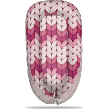 Hnízdečko pro miminko Sablio Hnízdečko pro miminko Tříbarevné růžové pletení