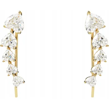 Náušnice Elegantní zlaté Srdíčka s krystaly a Náušnice