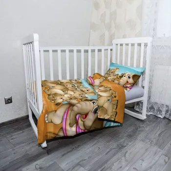 Povlečení Sablio Mikroplyšové dětské povlečení do postýlky Sloni - 100x135 / 40x60