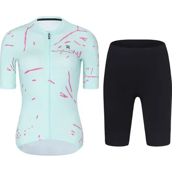 cyklistický dres RIVANELLE Cyklistický krátký dres a krátké kalhoty - PASSION - růžová/modrá