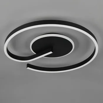 Reality Leuchten LED stropní svítidlo Calle, černé, Ø 50 cm, CCT, stmívatelné černá LED 21 W celkem - Doprava zdarma